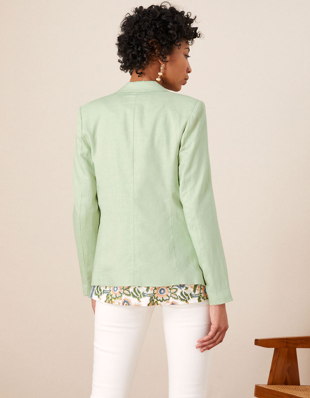 Jana blazer in linen blend green3