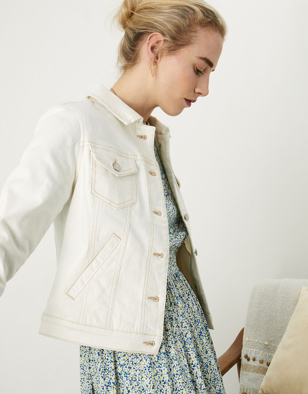 Noella ecru denim jacket natural1